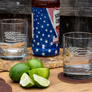 American Flag Rocks Glass
