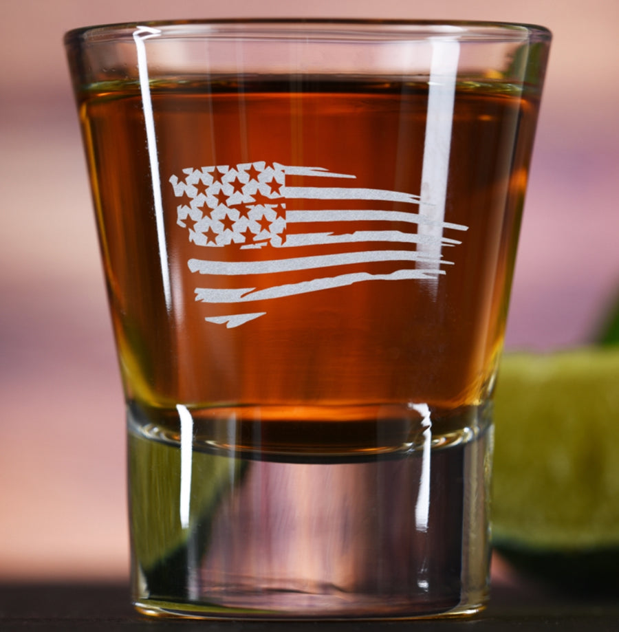 American Flag Shot Glass