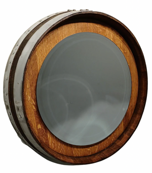 Whiskey Barrel Mounted Mirror