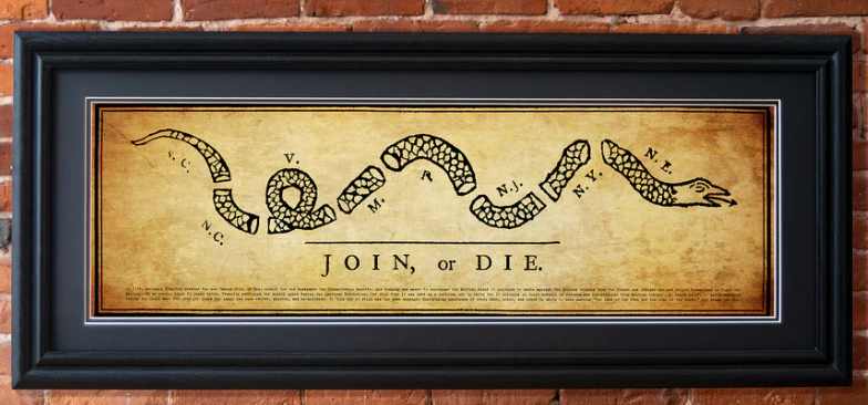 Join or Die Framed Print