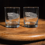 American Flag Rocks Glass