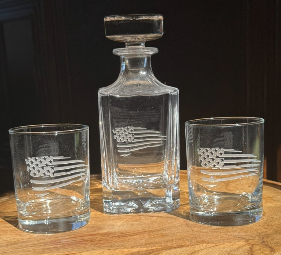 American Flag Decanter