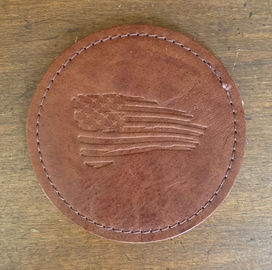 USA Flag Leather Coasters