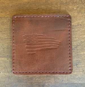 USA Flag Leather Coasters