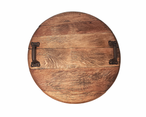 Whiskey Barrel Head Tray