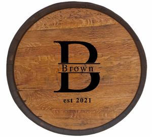 Whiskey Barrel Top Lazy Susan