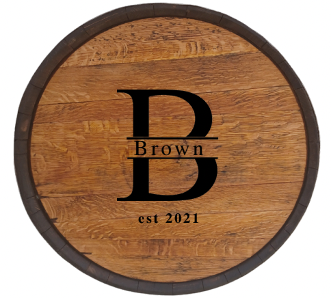 Whiskey Barrel Top Lazy Susan