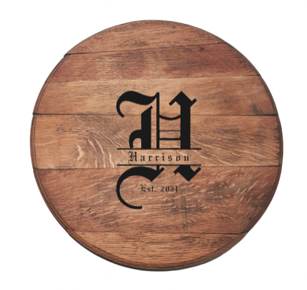 Whiskey Barrel Head Lazy Susan