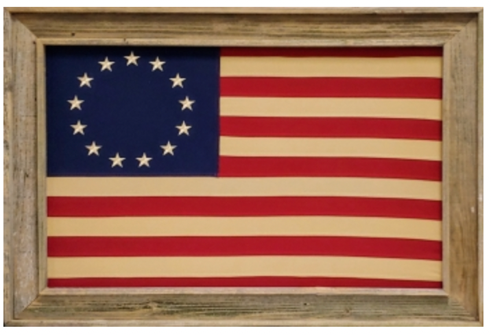Wood Framed USA Wall Flag