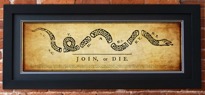 Join or Die Framed Print