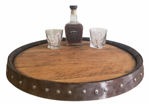 Whiskey Barrel Top Lazy Susan
