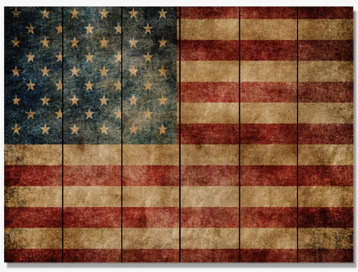 Rustic Wood USA Flag