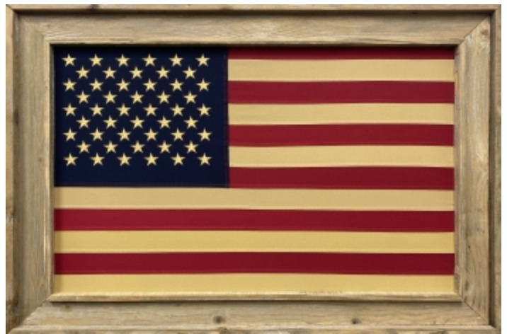 Wood Framed USA Wall Flag