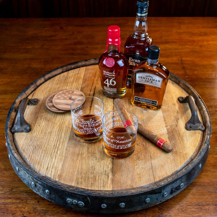 Whiskey Barrel Top Lazy Susan