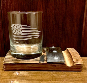 American Flag Rocks Glass